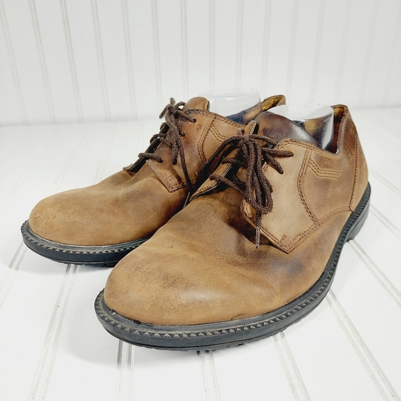 Timberland Men's 72521 Comfort Waterproof Leather Tan Lace Up Oxford Shoes A619 - Picture 2 of 14